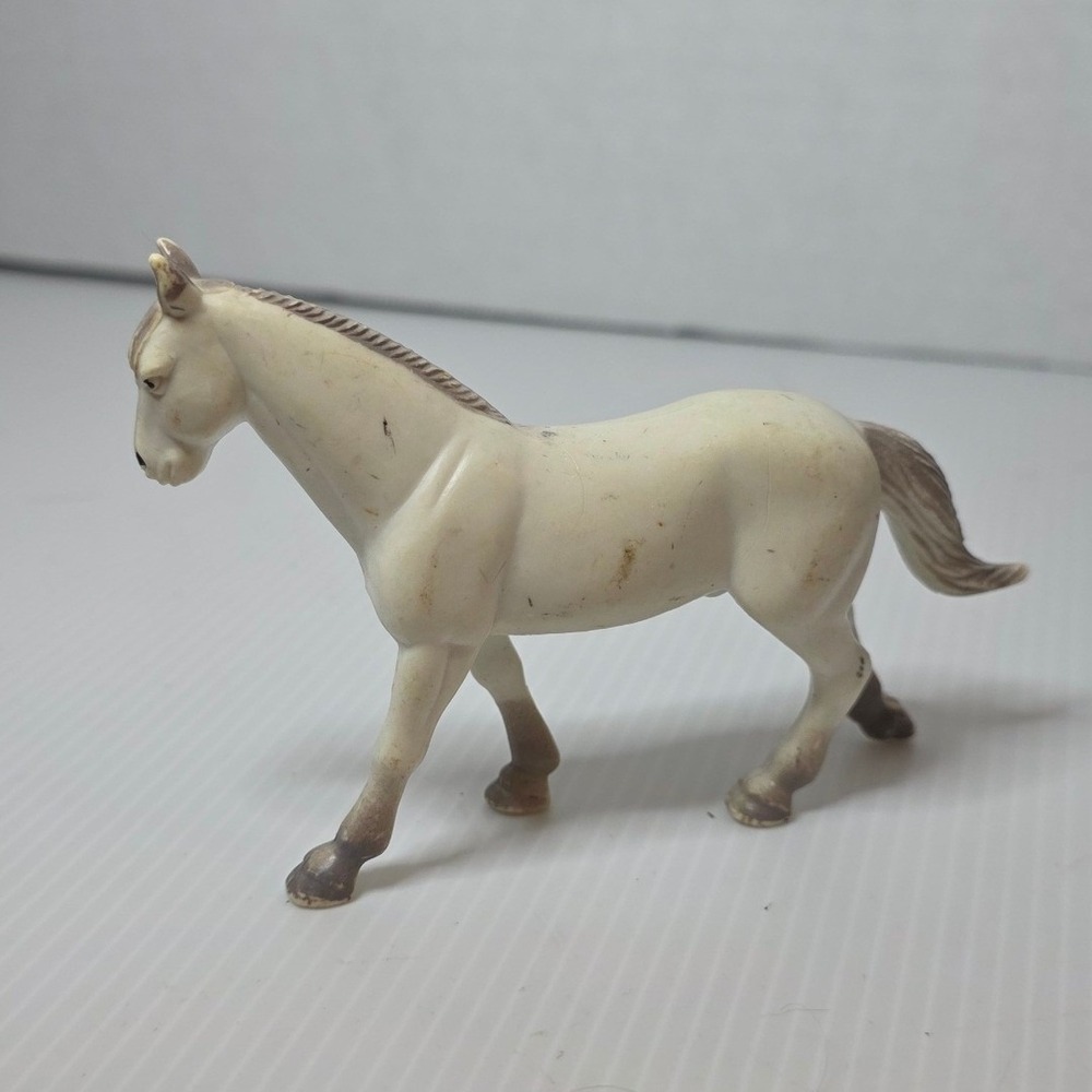 Vintage Funrise Andalusian Horse Figurine 1988 Miniature Toy Animal White‎